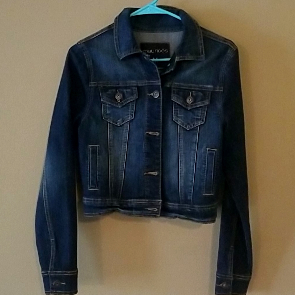 Maurices Crop Blue Jean Jacket
